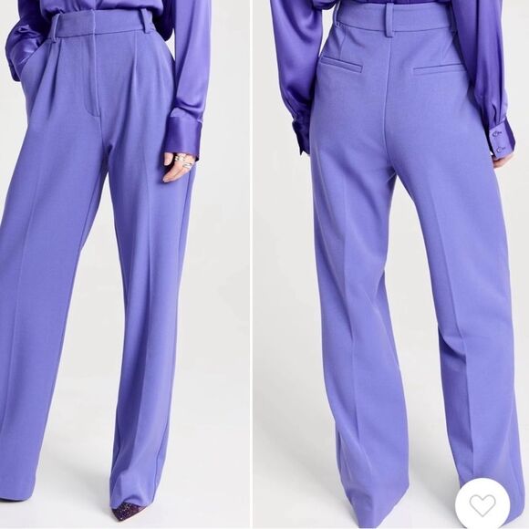 Favorite Daughter Favorite Pant High Waist Pleated Wide Leg Periwinkle Purple NW - Picture 1 of 12